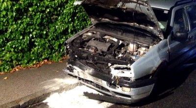 Aufräumarbeiten nach Verkehrsunfall